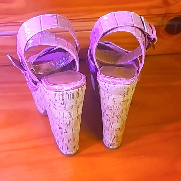 Paris Texas 🩷 Notched Cork Wedges - Picture 6 of 14